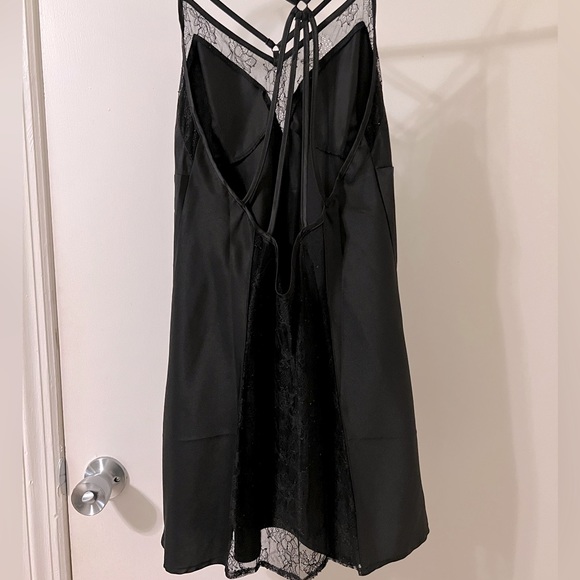 Sexy Lace Slip Dress Set with Robe and Satin Belt in Black size S - Picture 7 of 7